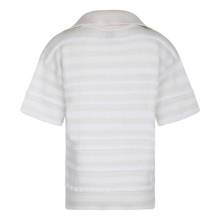 Striped knit polo