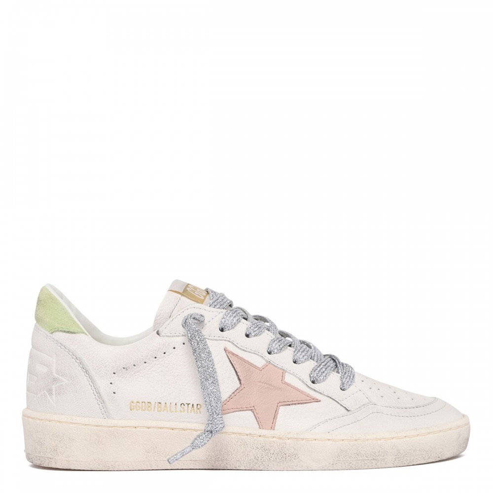 Ballstar white and pink sneakers