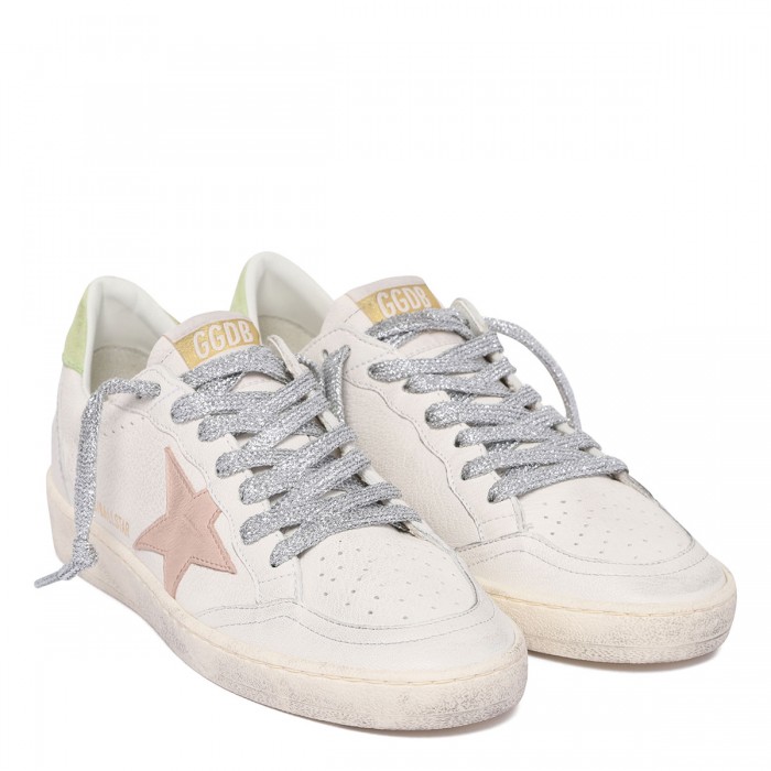 Ballstar white and pink sneakers