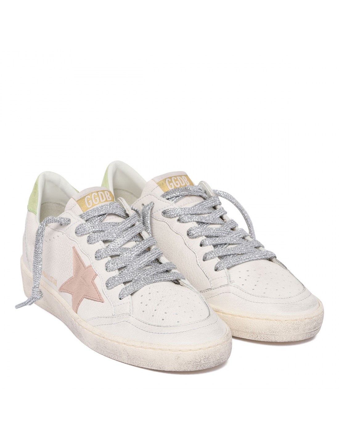 Ballstar white and pink sneakers