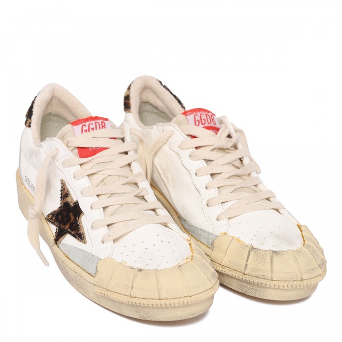 BallStar nappa sneakers with leopard pony skin star