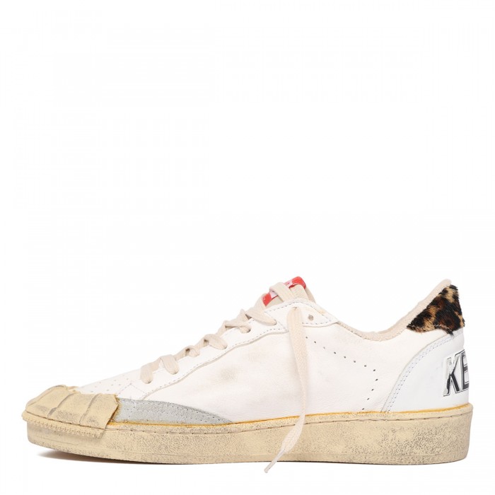 BallStar nappa sneakers with leopard pony skin star