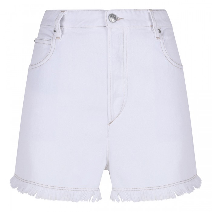 Lesia white denim shorts