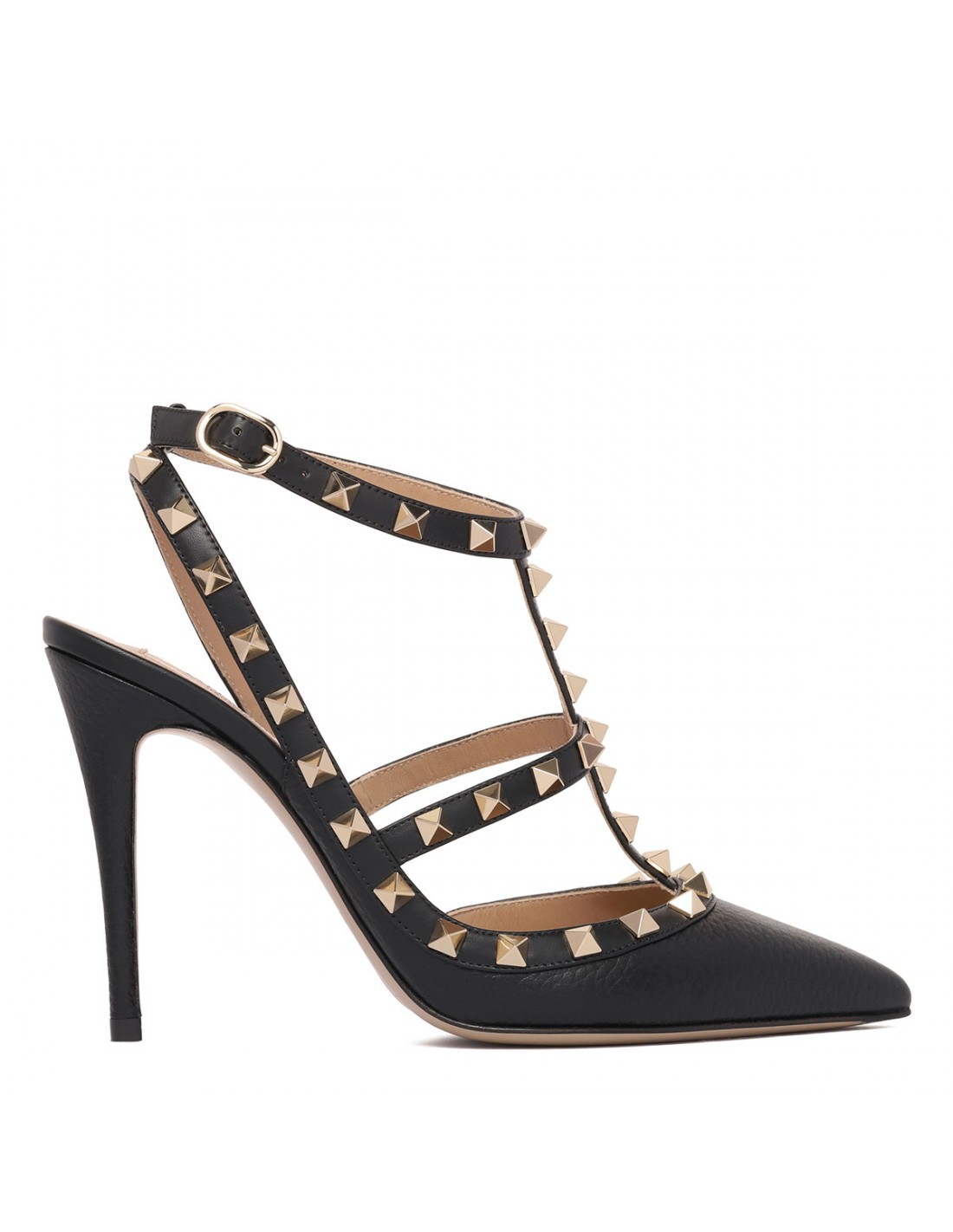 Rockstud ankle strap pumps