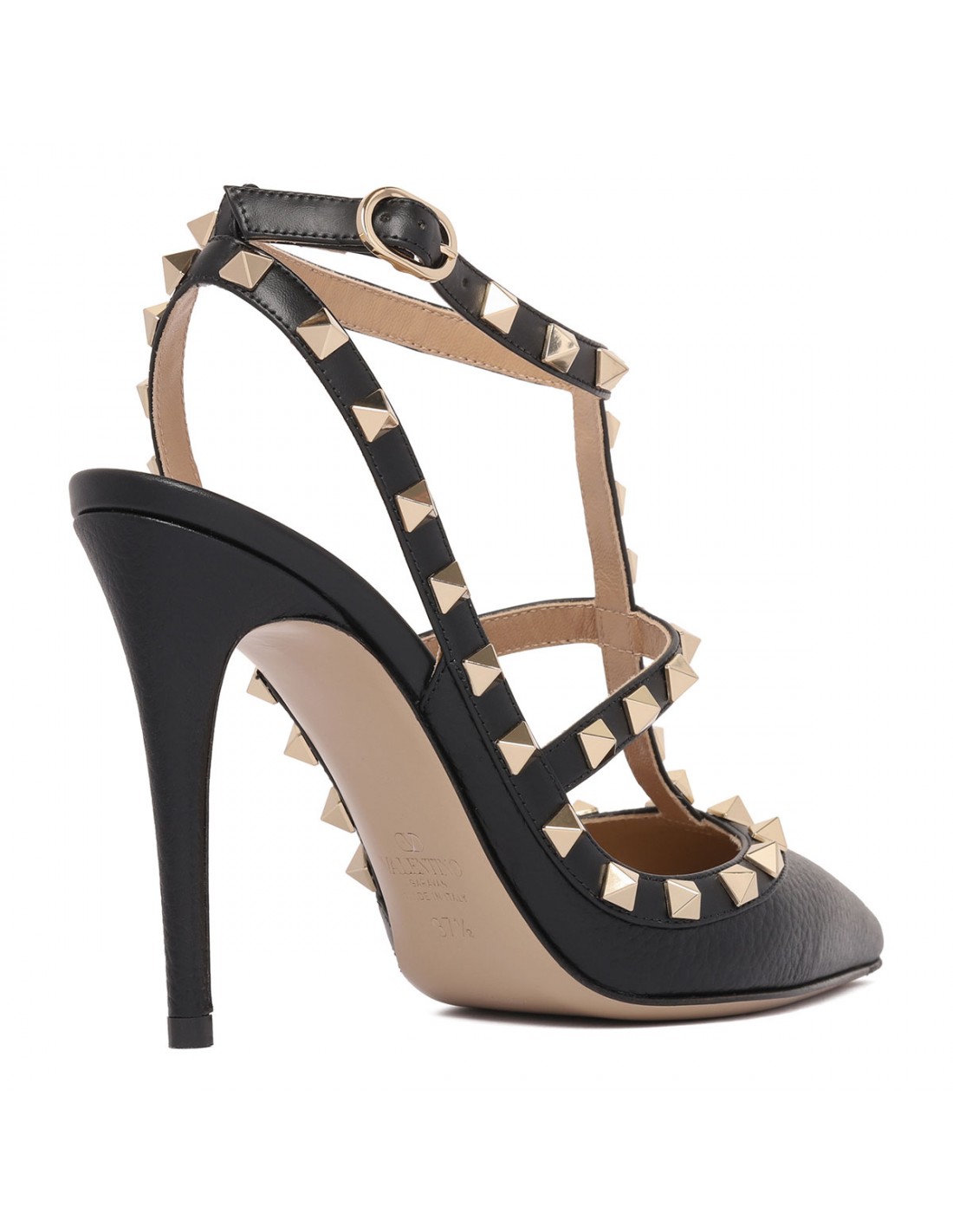 Rockstud ankle strap pumps