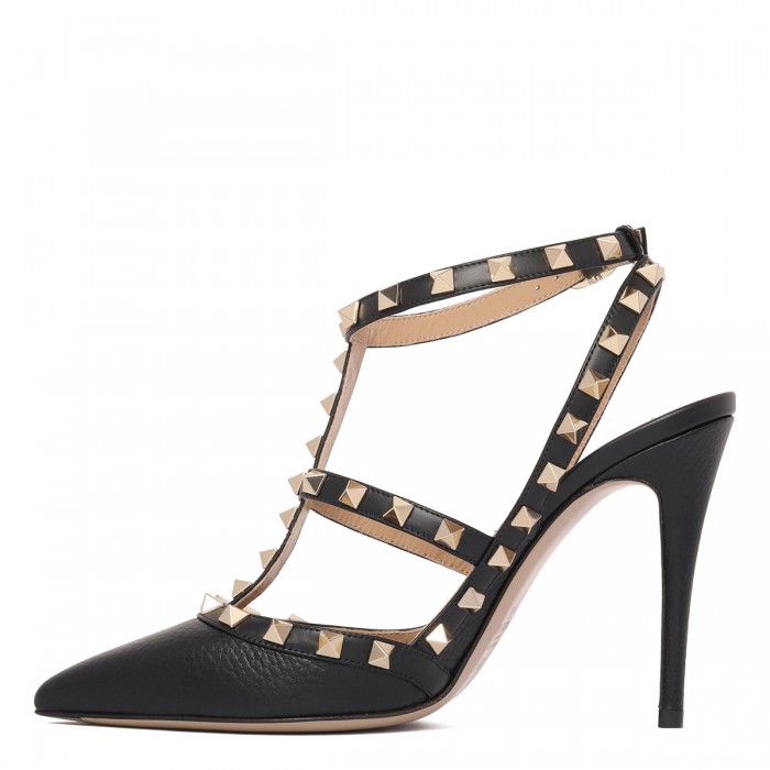 Rockstud ankle strap pumps