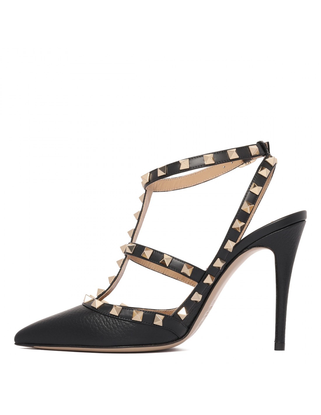 Rockstud ankle strap pumps