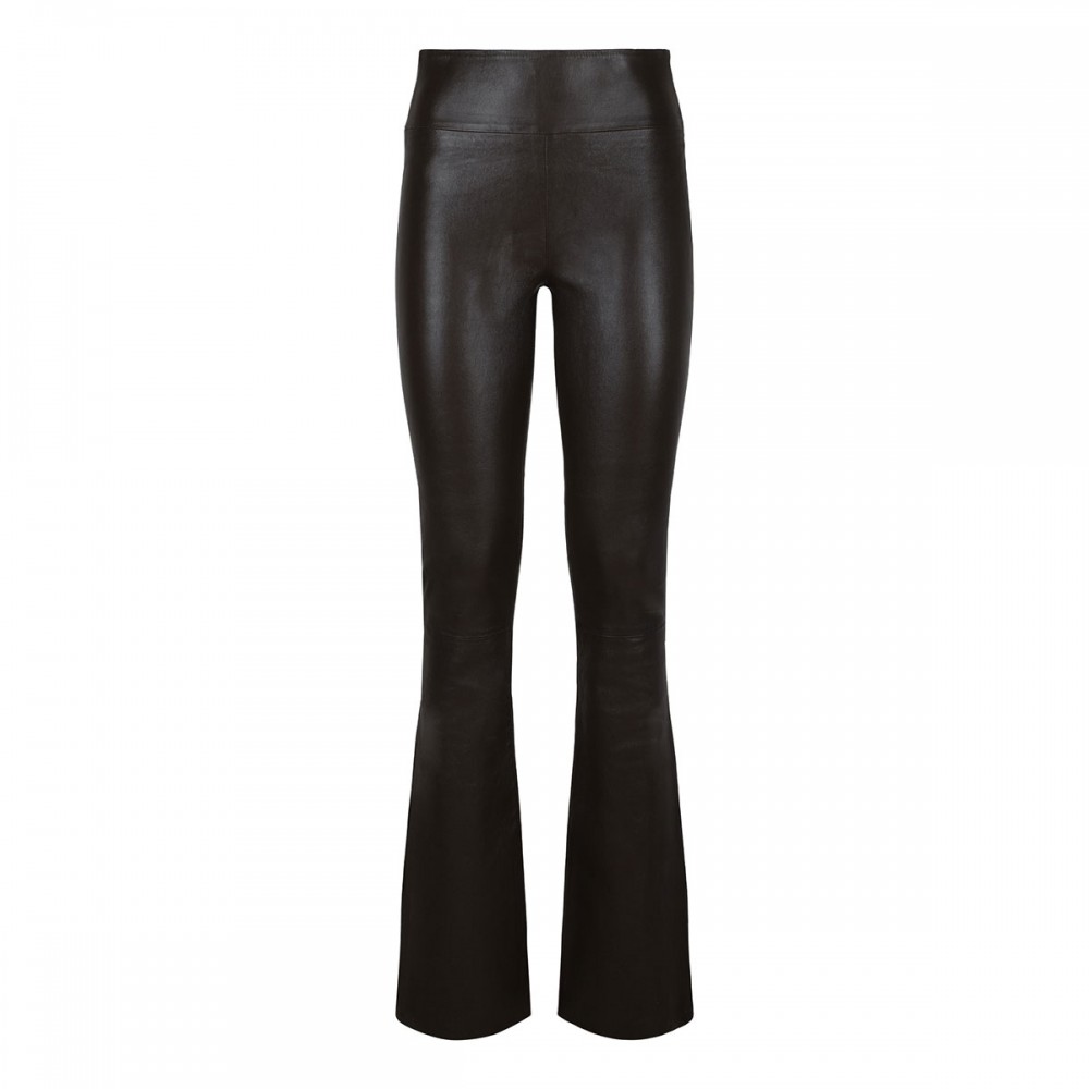 Micro flare leather pants