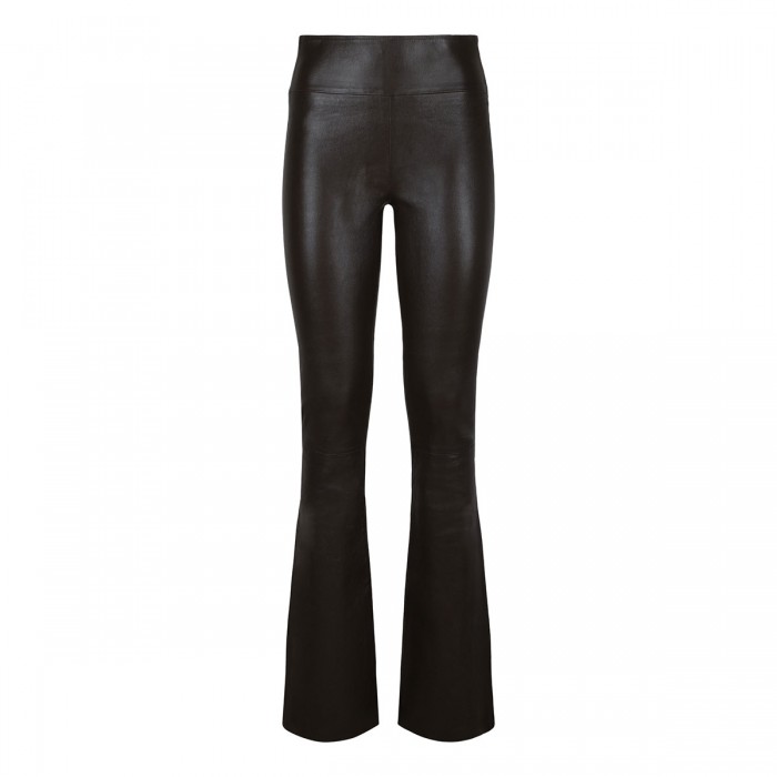 Micro flare leather pants