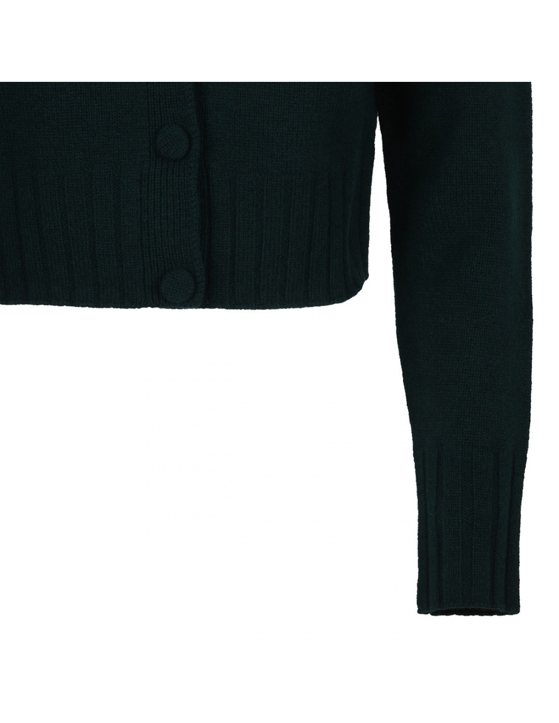 Pine green wool cropped cardigan