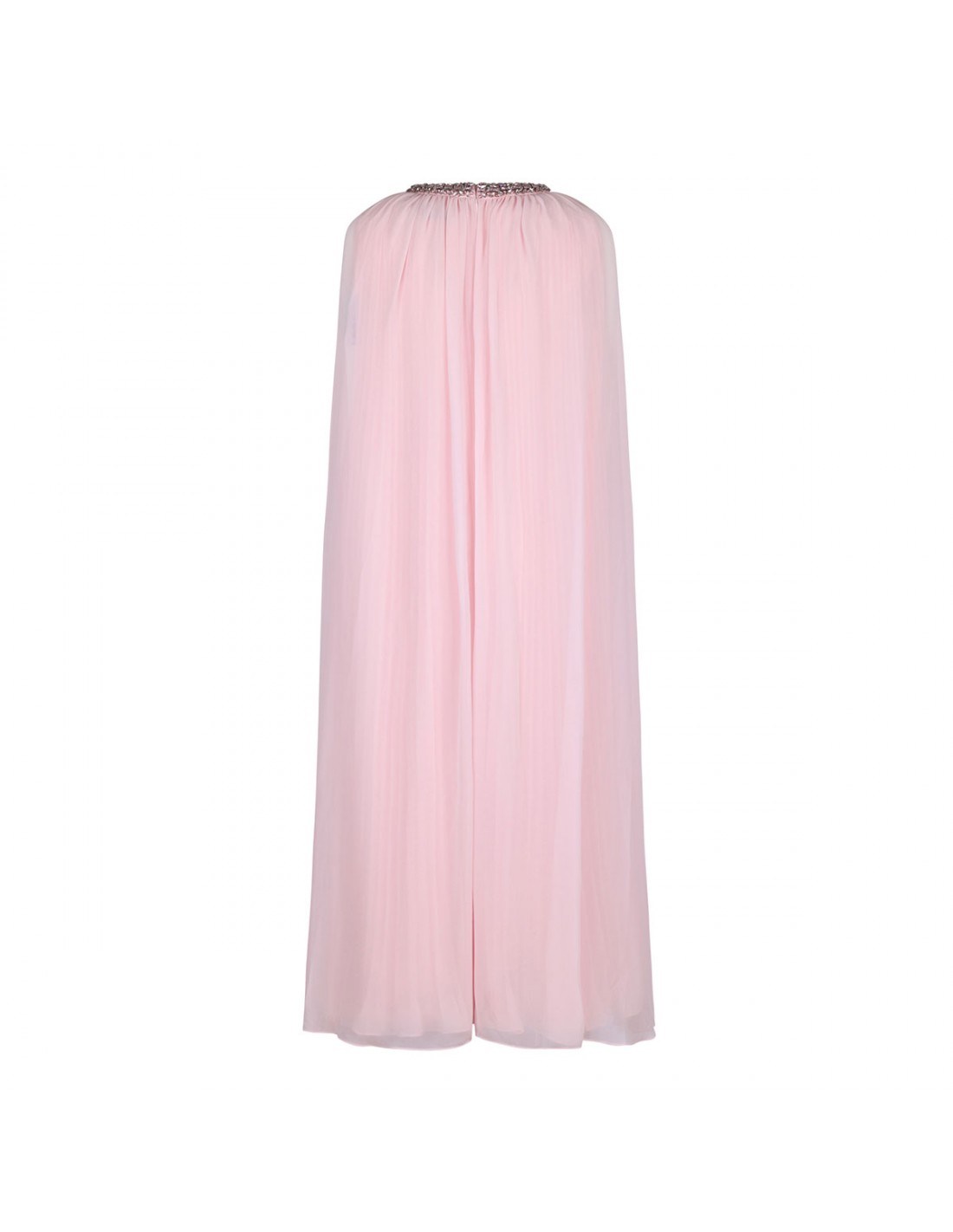 Pink chiffon cape midi dress