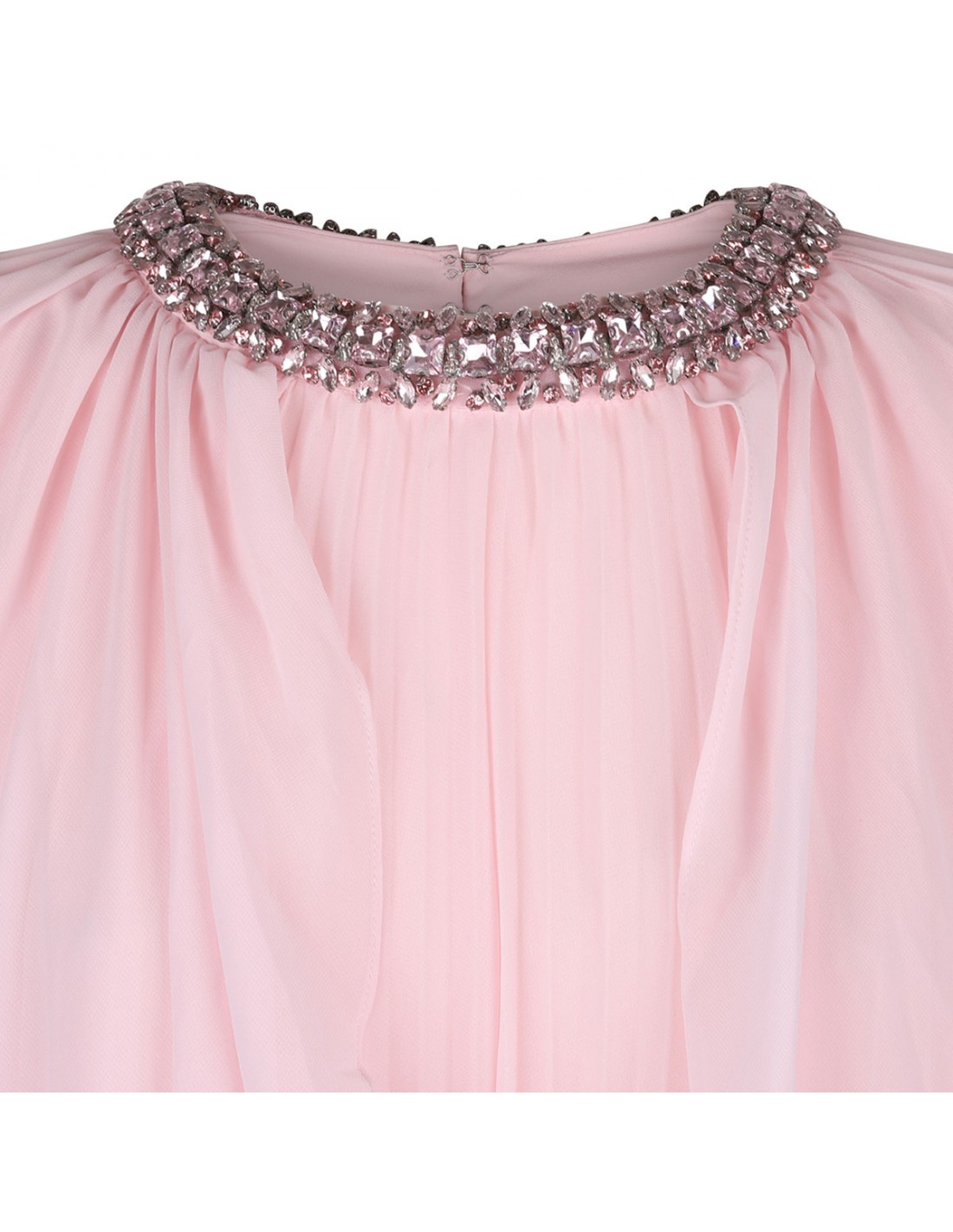 Pink chiffon cape midi dress