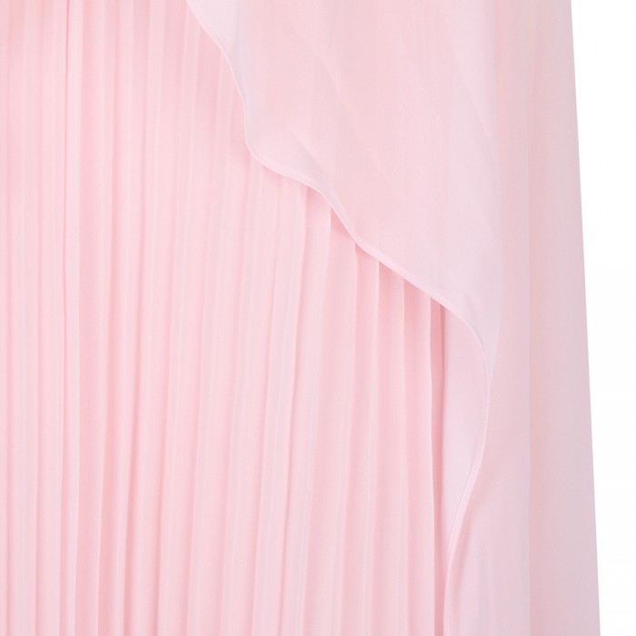 Pink chiffon cape midi dress