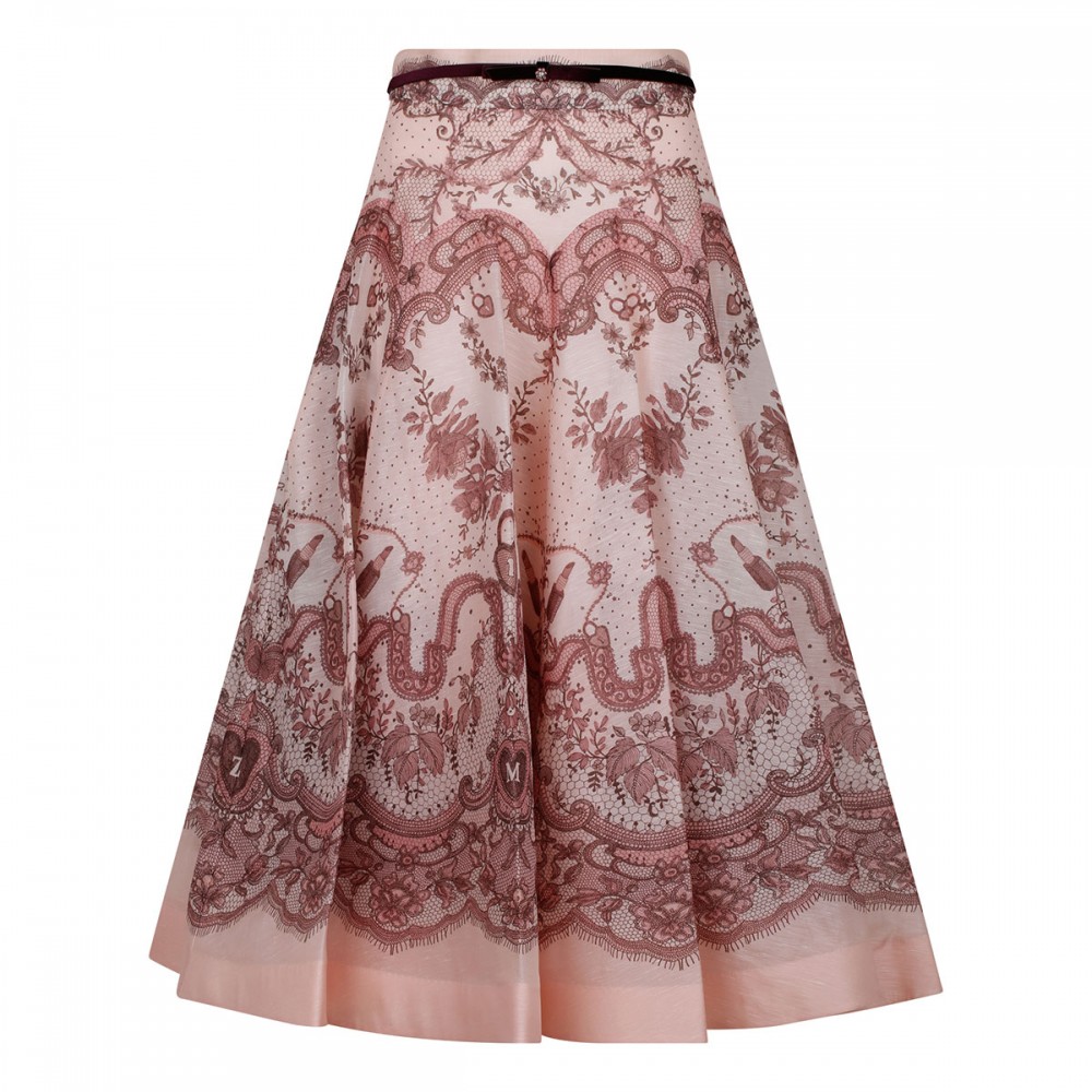 Crush flared midi skirt