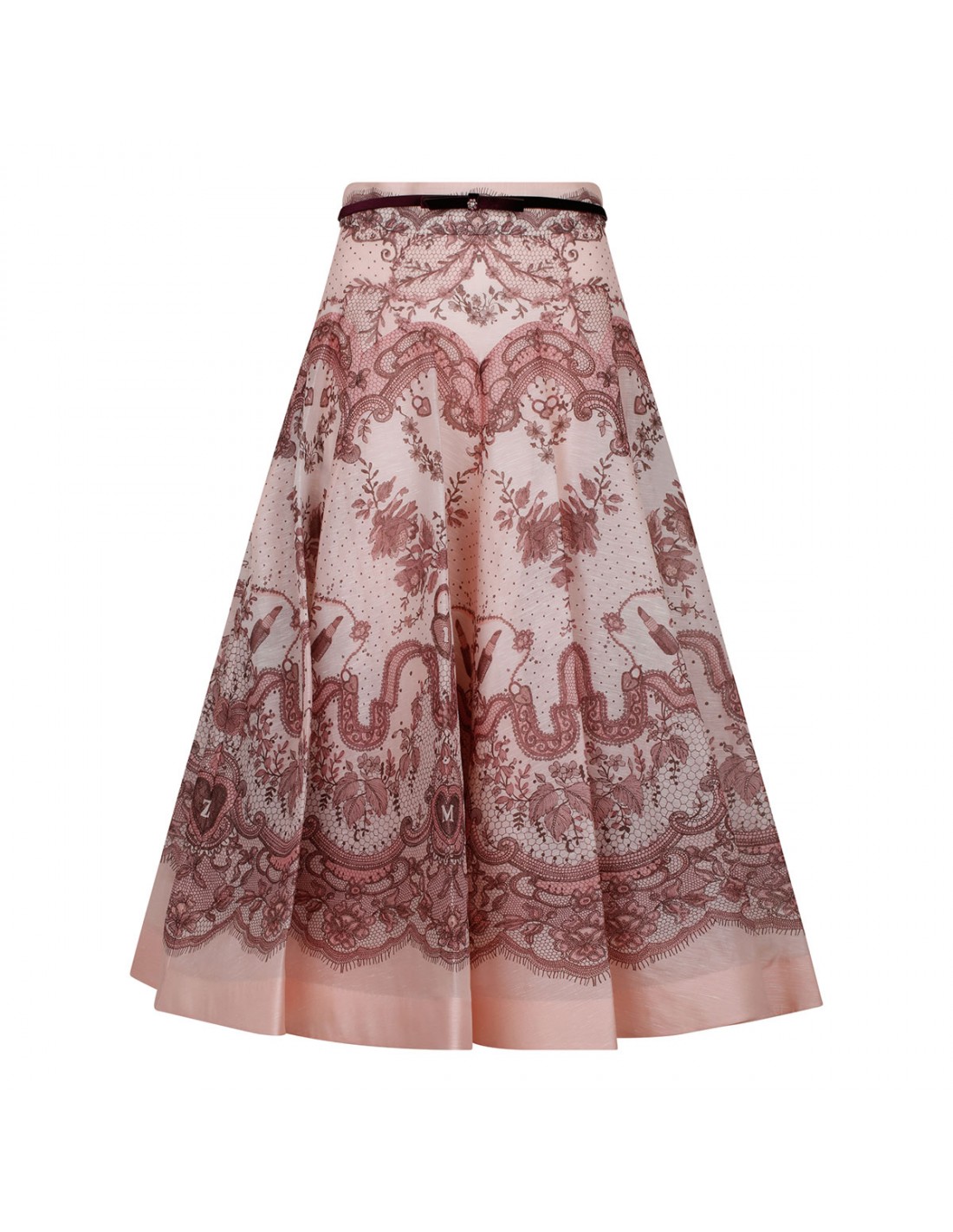 Crush flared midi skirt