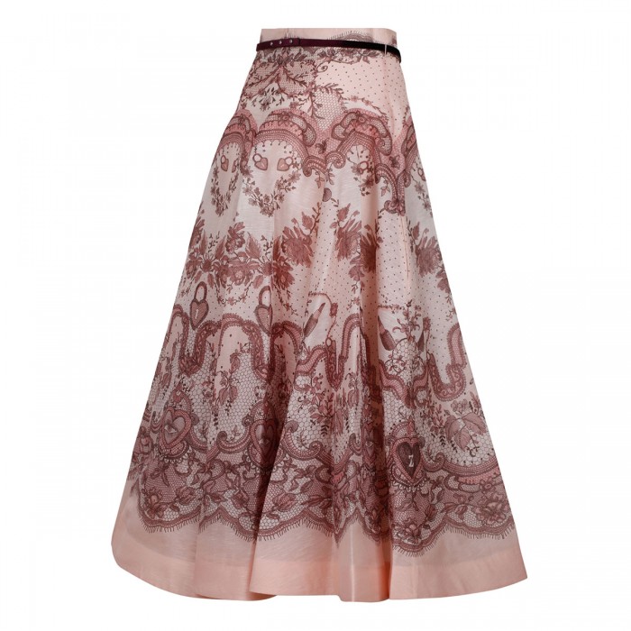 Crush flared midi skirt