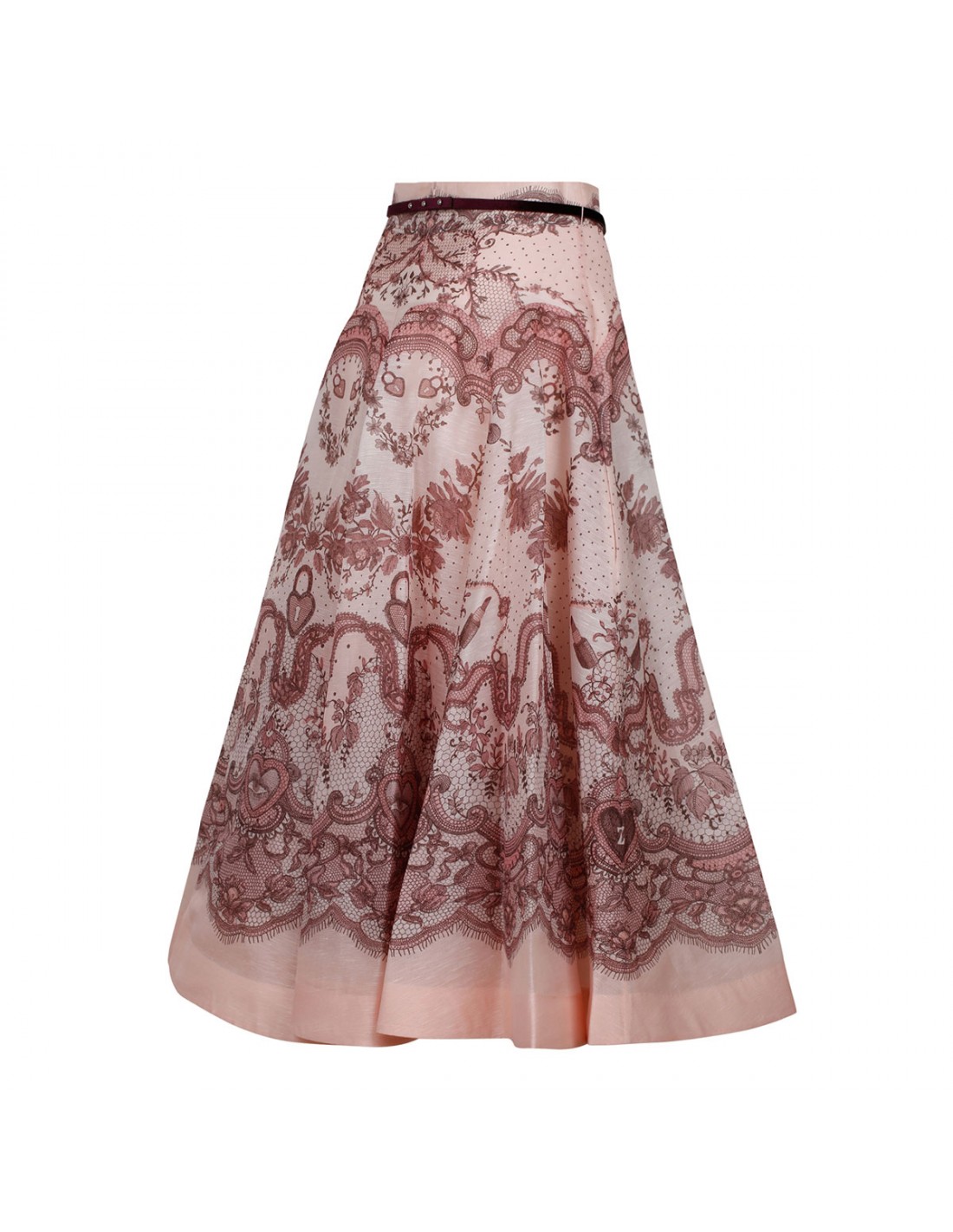 Crush flared midi skirt