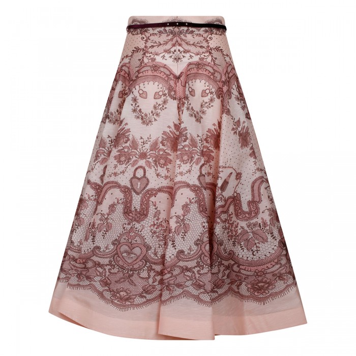 Crush flared midi skirt