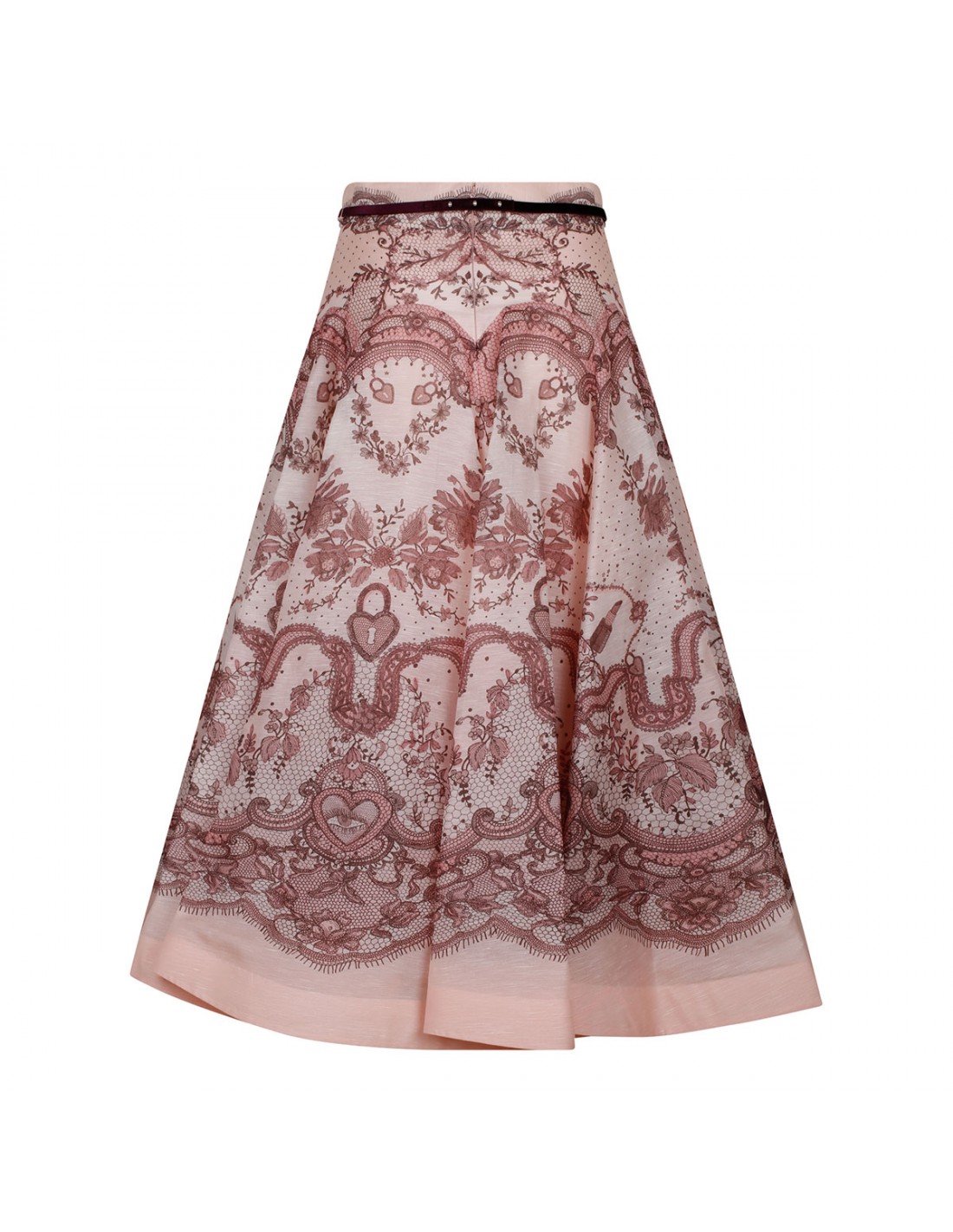 Crush flared midi skirt