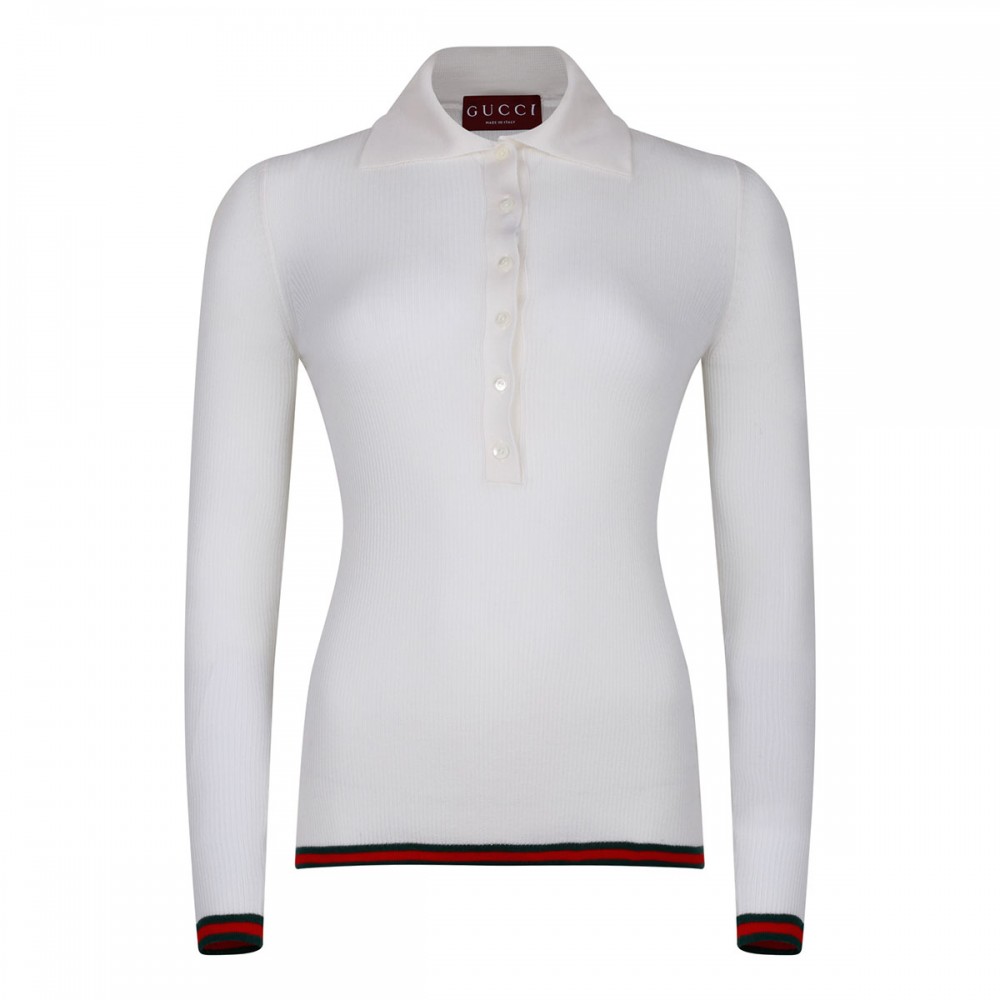 Cashmere and silk polo top