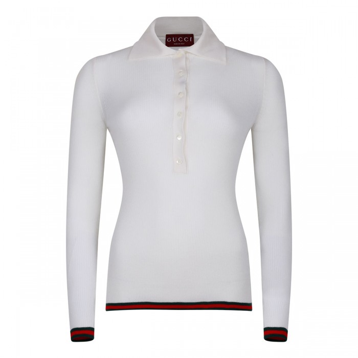 Cashmere and silk polo top