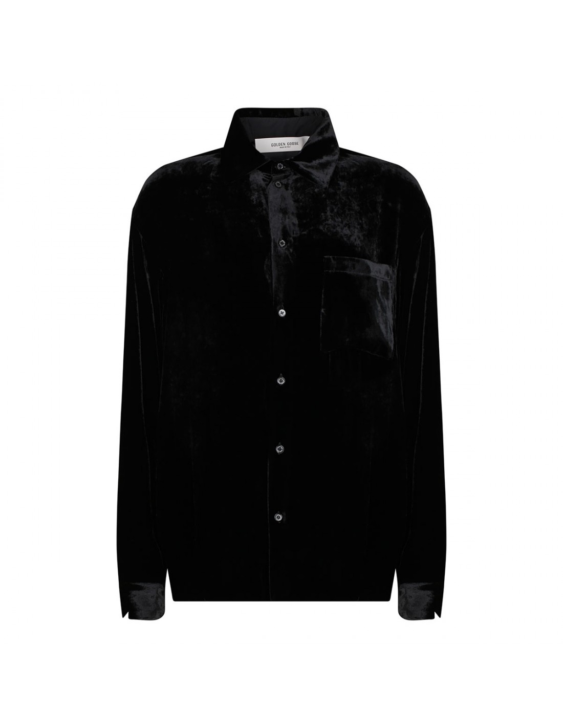 Black velvet effect shirt