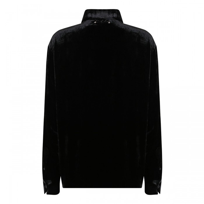 Black velvet effect shirt