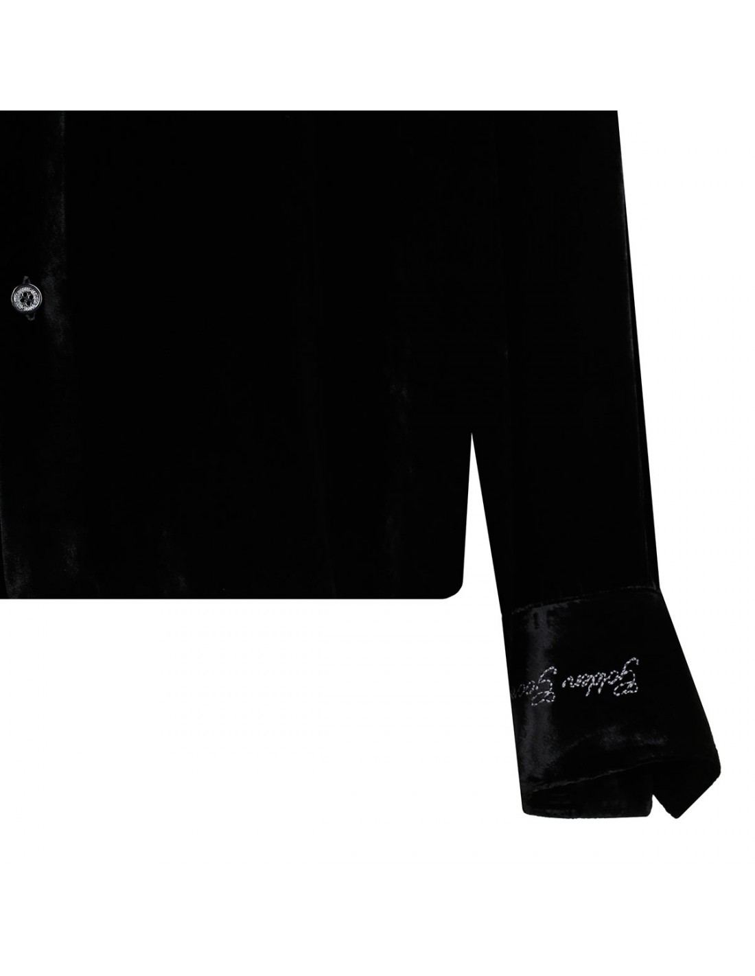 Black velvet effect shirt