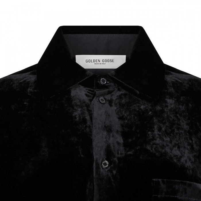 Black velvet effect shirt