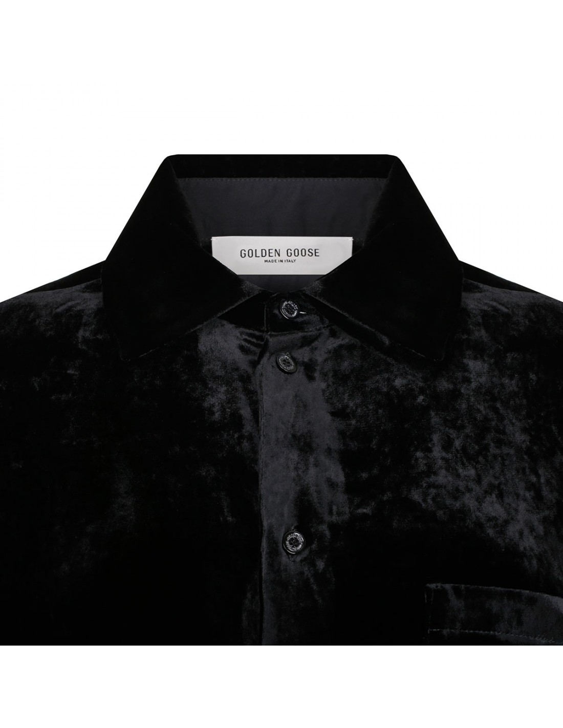 Black velvet effect shirt