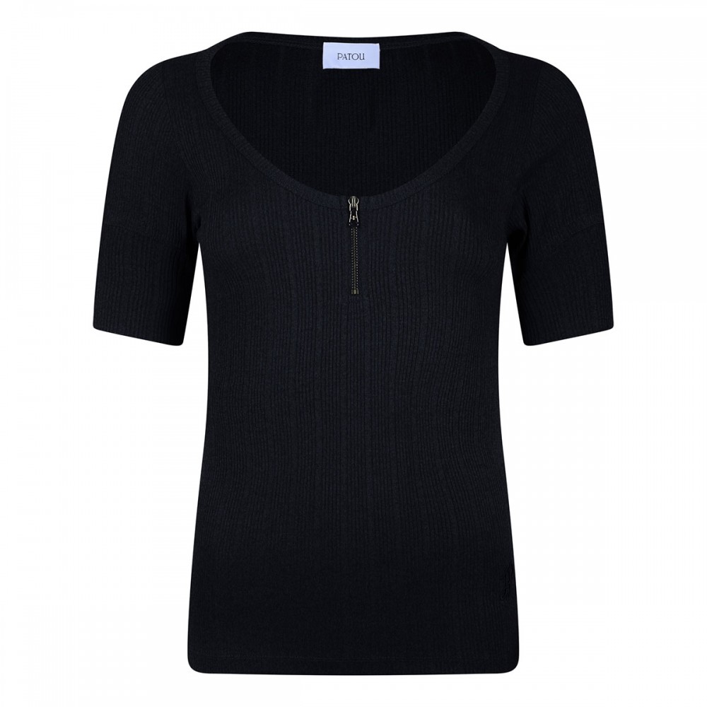 Navy-black zipped T-shirt