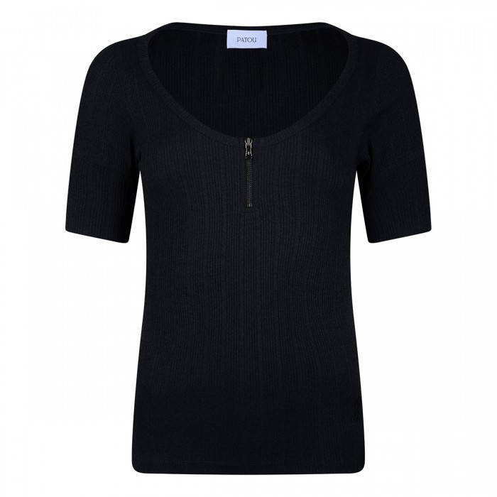 Navy-black zipped T-shirt