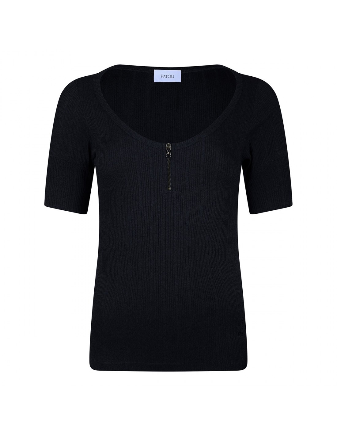 Navy-black zipped T-shirt