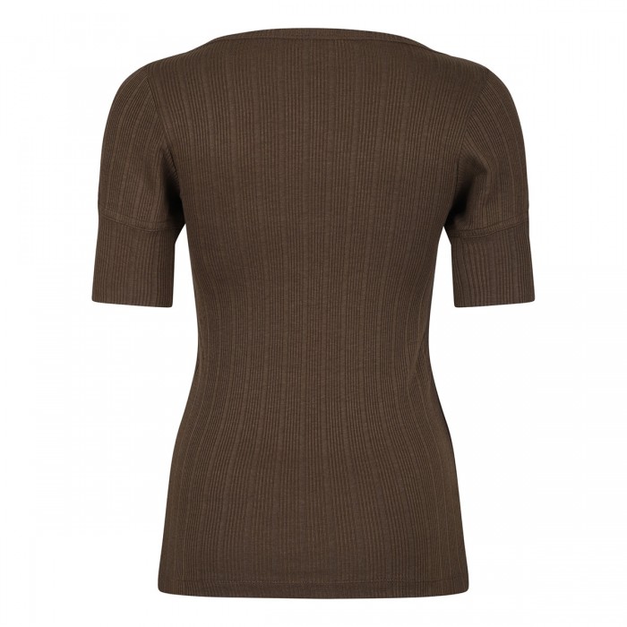 Mocha hue zipped T-shirt