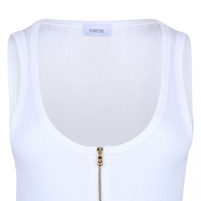 White zipped tank top