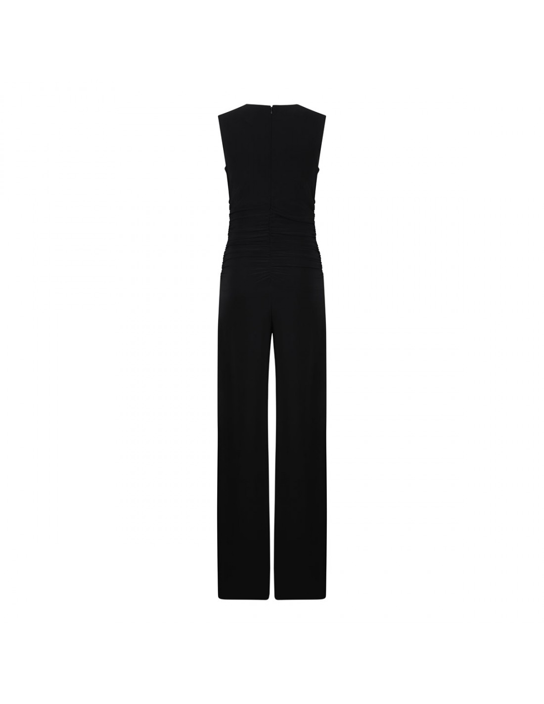 Sleeveless V-neck shirred waist jumpsuit