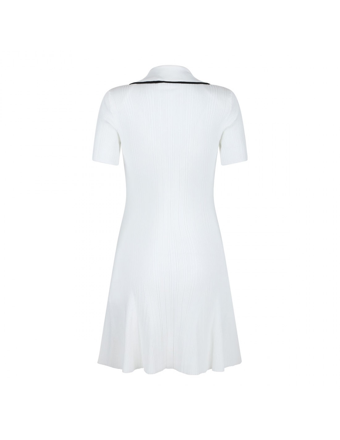 White viscose rib knit mini dress