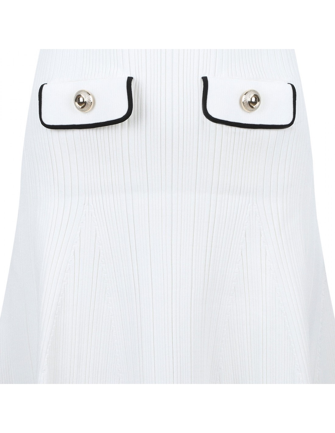 White viscose rib knit mini dress