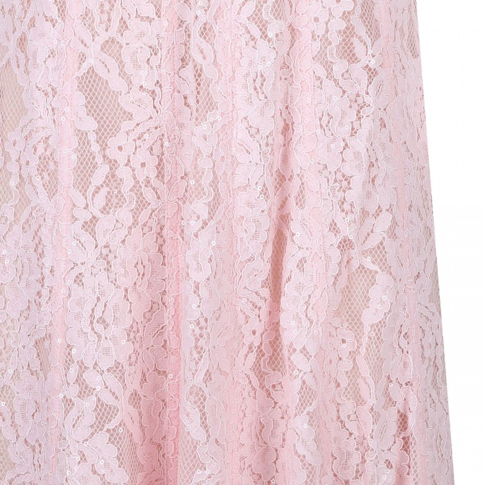 Pink lace embellished midi dress