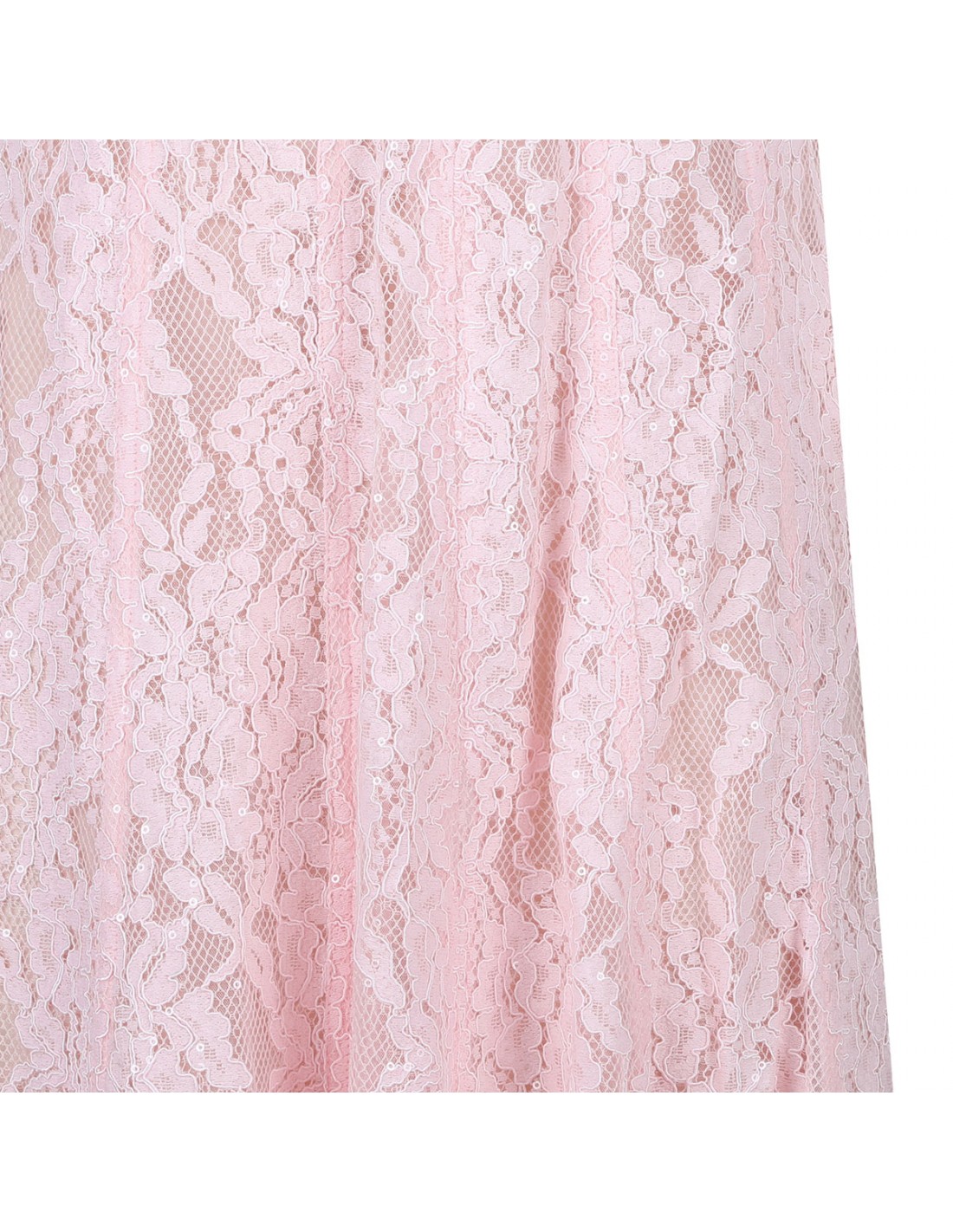 Pink lace embellished midi dress