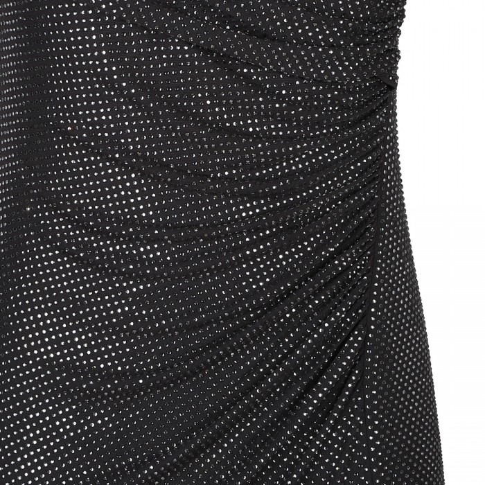 Slate rhinestone mesh midi dress