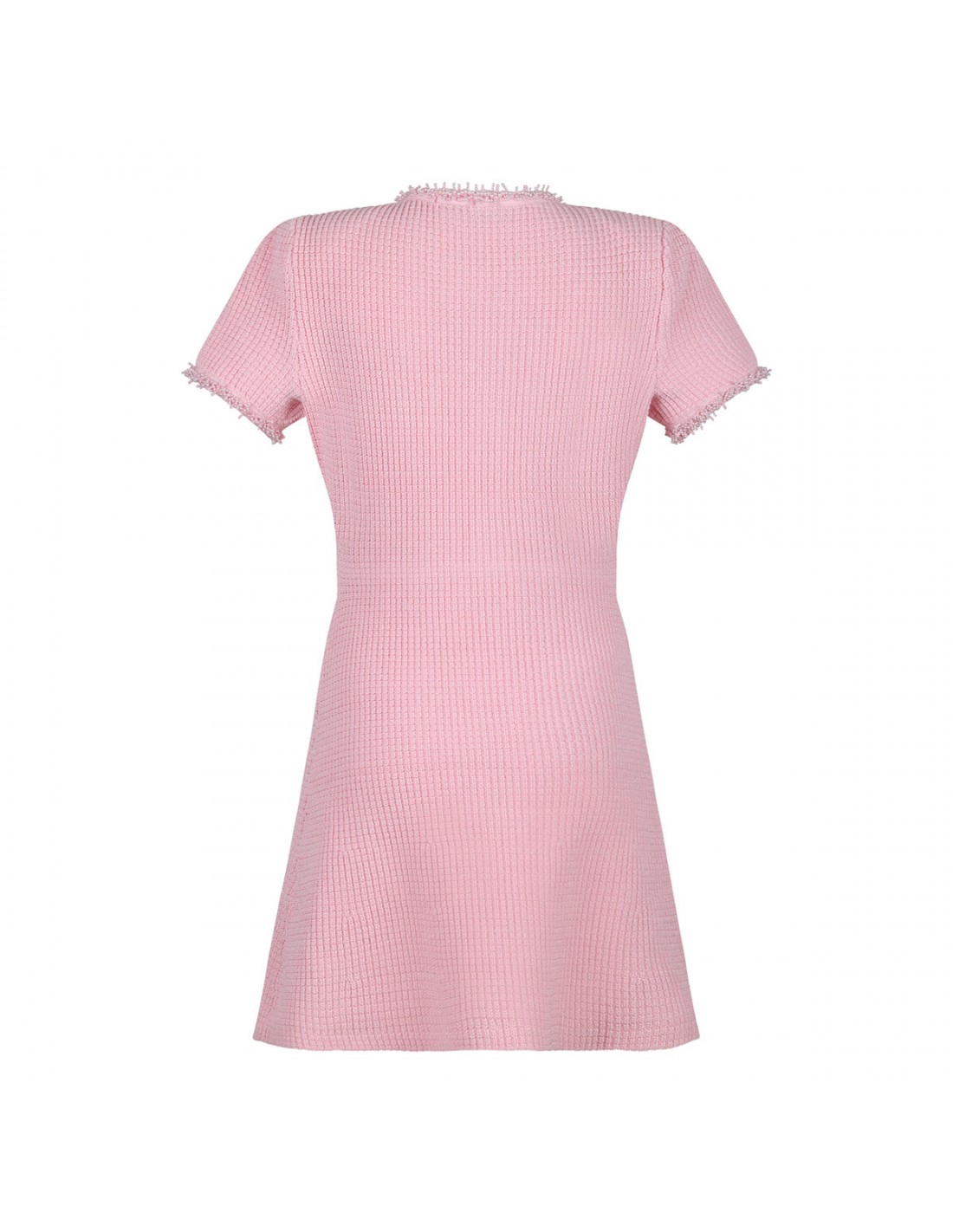 Pink textured knit mini dress