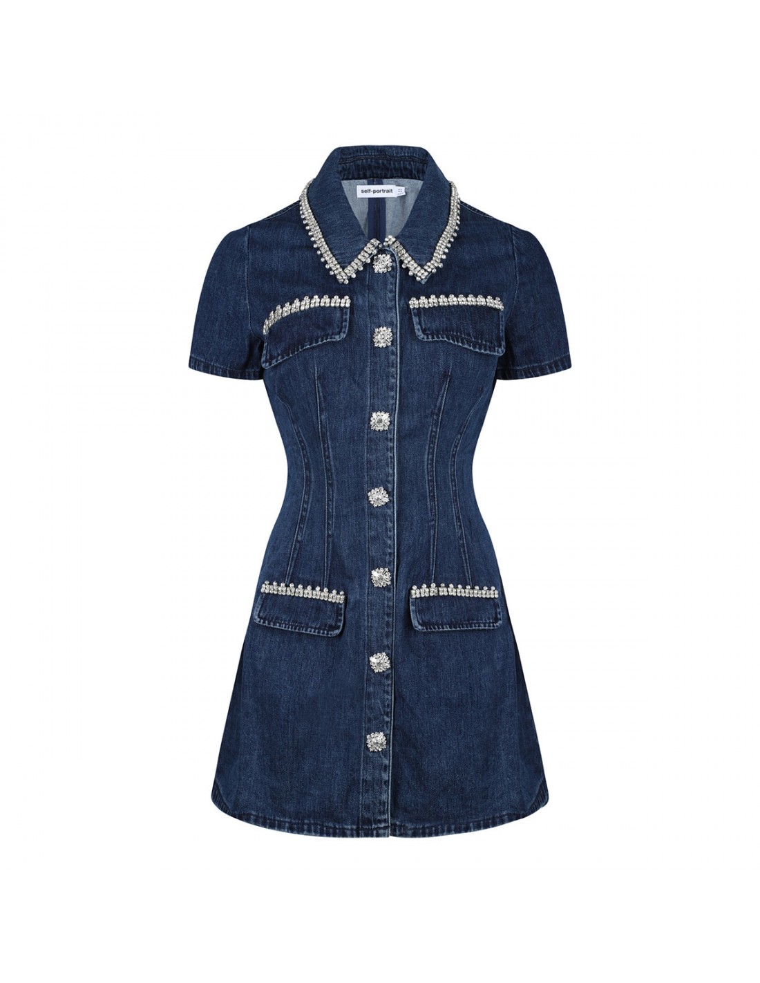 Denim collared mini dress