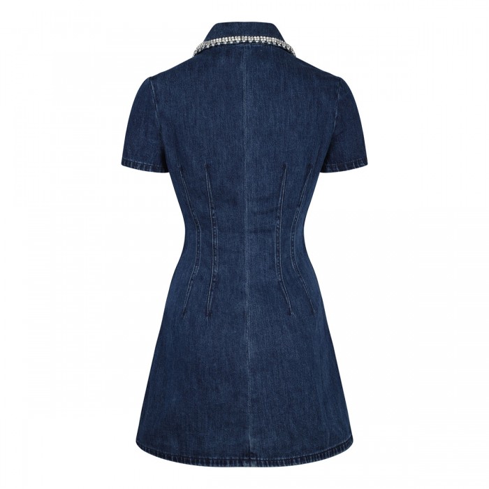 Denim collared mini dress