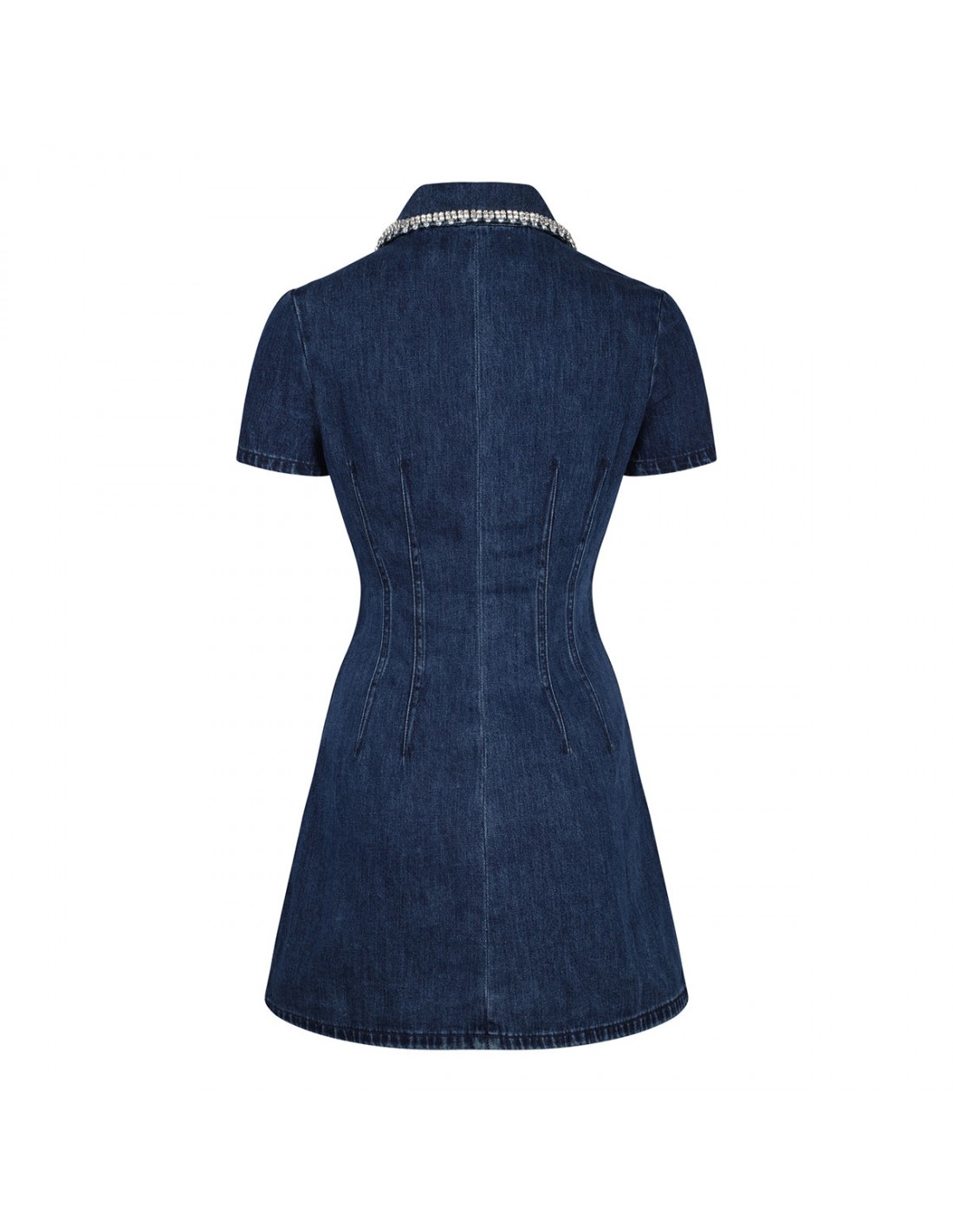 Denim collared mini dress