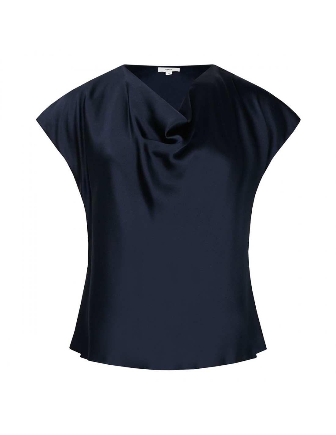 Cowl neck cap sleeve blouse