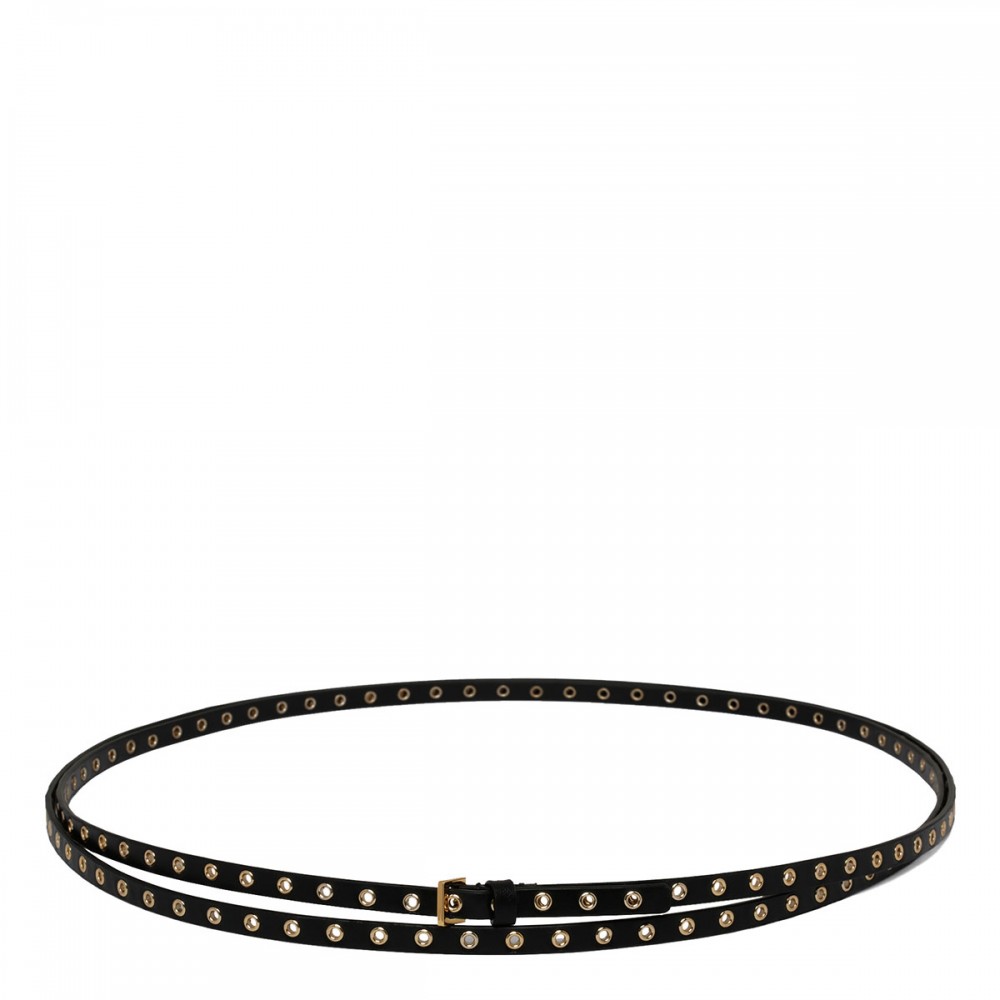 Black mini eyelet belt