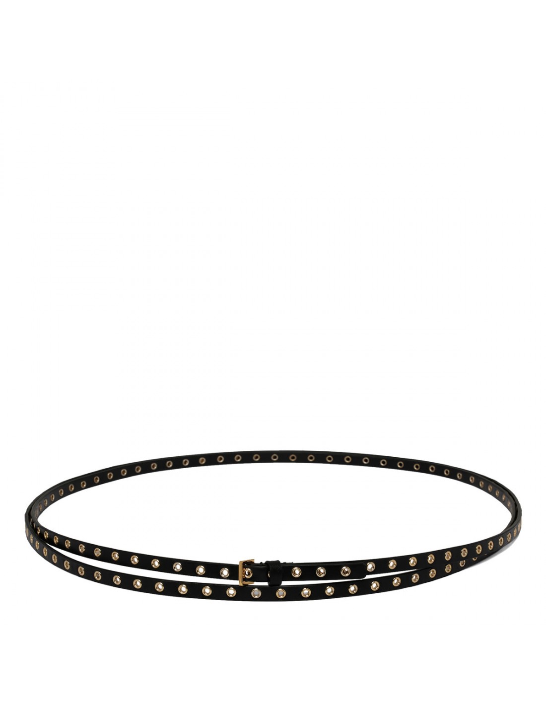 Black mini eyelet belt