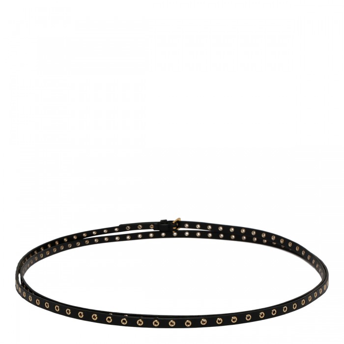 Black mini eyelet belt