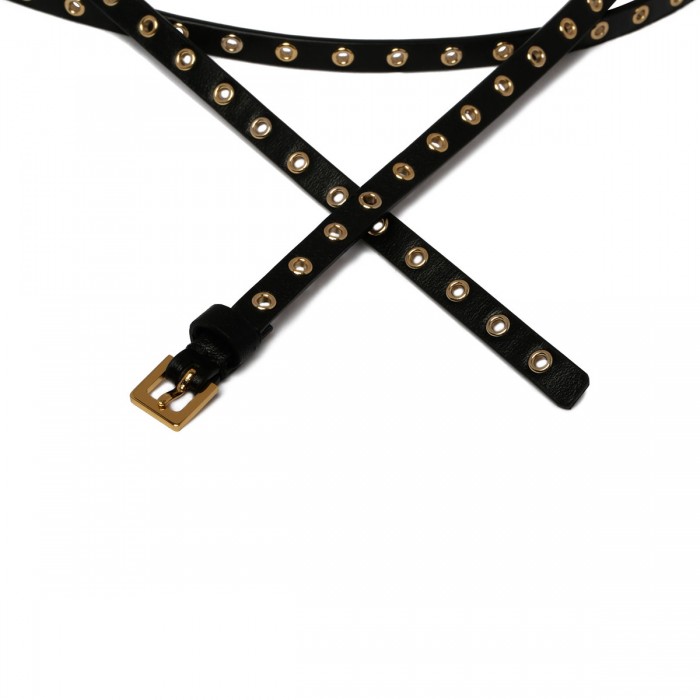 Black mini eyelet belt